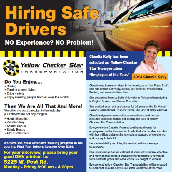 YCStrans Hiring Safe Drivers Eff. 12/2013 APPLY NOW!