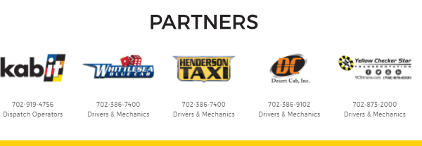 Join Yellow-Checker-Star in Partnering with Kabit.Vegas to improve the taxi cab service experience today!